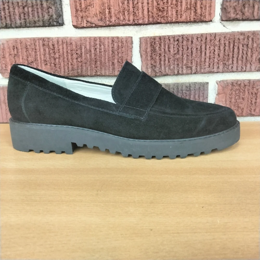 NWOT Franco Sarto Carol 3 Genuine Suede Loafers in Black Sz. 9.5 - Picture 9 of 13